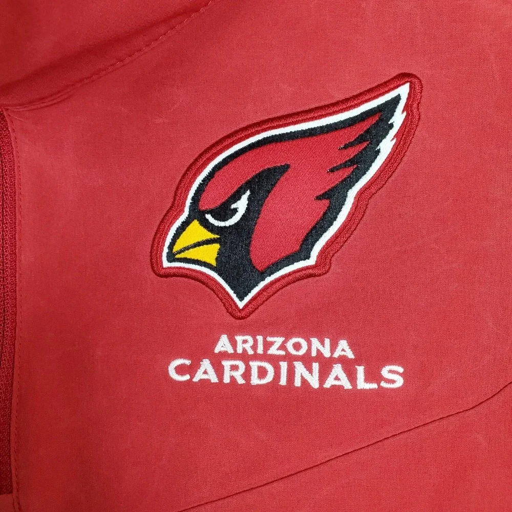 Nike Top Mens Large Red 1/4 Zip Pullover Sideline‎ Coaches NFL Arizona Cardinals